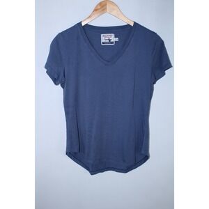 Reliance Garments Women's XS Blue V-Neck Short Sleeve T-Shirt